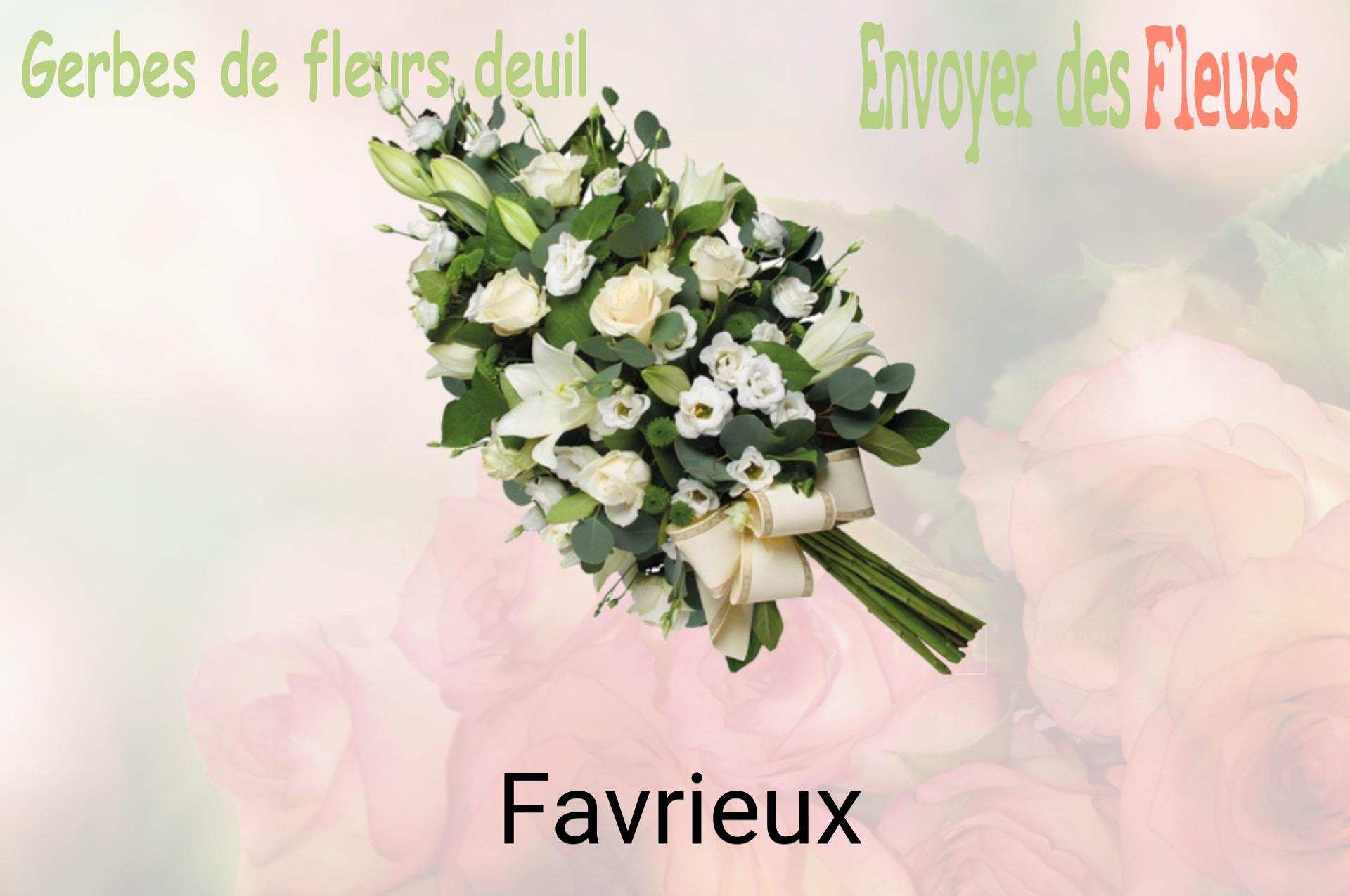 Gerbe de fleurs de deuil livrée à Favrieux